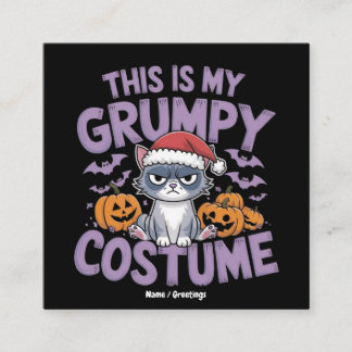 Grumpy Cat Halloween Costume Funny Holiday Animal Square Business Card