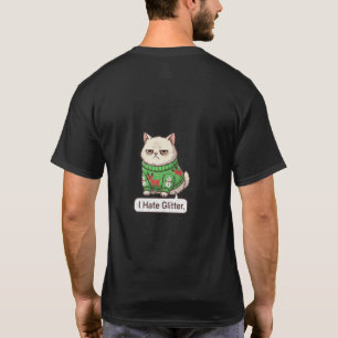 Grumpy Cat Hate Glitter Ugly Christmas T-Shirt