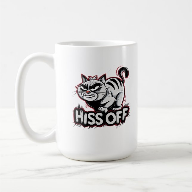Grumpy Cat "Hiss Off" Funny Sarcastic Animal  Coffee Mug (Left)