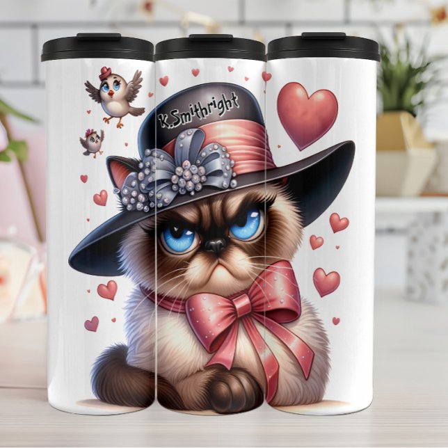 Grumpy Cat in Top Hat Thermal Tumbler (Creator Uploaded)