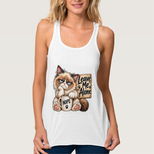 Grumpy Cat Leave Me Alone Singlet (Front)