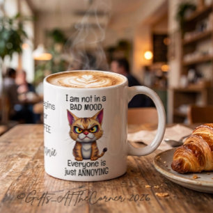 Grumpy Cat Life Begins After Coffee Funny Quote Mug