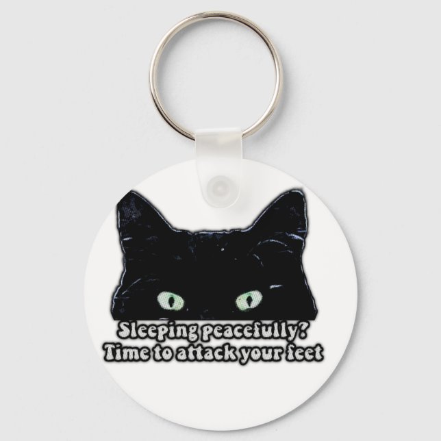 Grumpy cat meme for cat lovers and kitten owners key ring (Front)