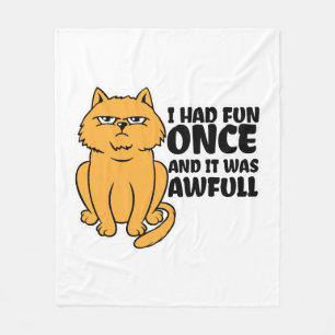 Grumpy Cat - Meme Funny Cat Fleece Blanket