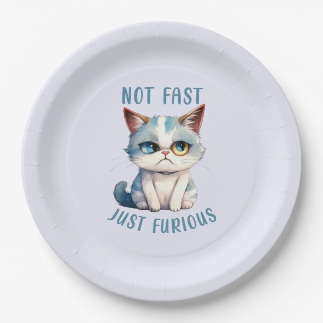 Grumpy Cat - Not Fast, Just Furious Paper Plate (Front)