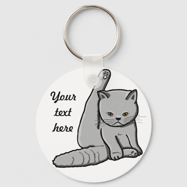 Grumpy Cat Personalized Key Ring (Front)