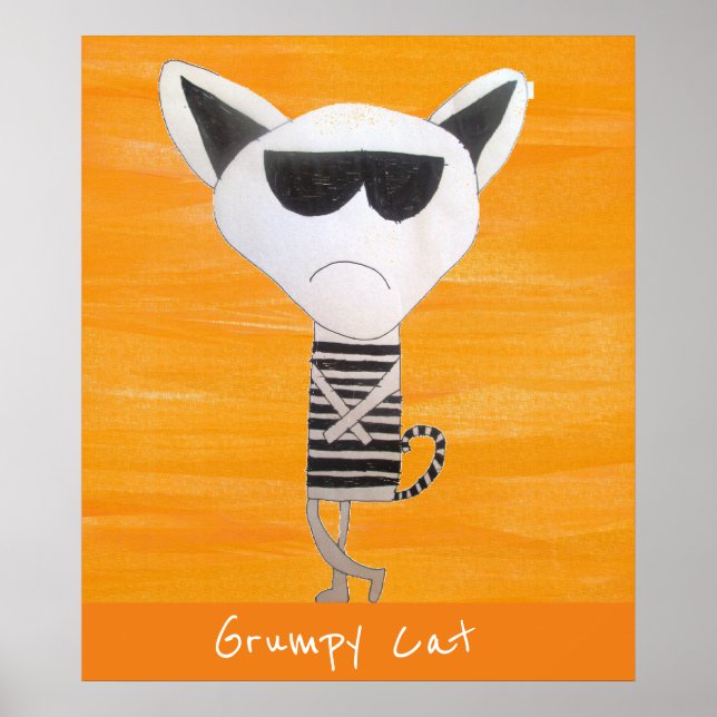 Grumpy cat slogan with sunglasses art poster (Front)