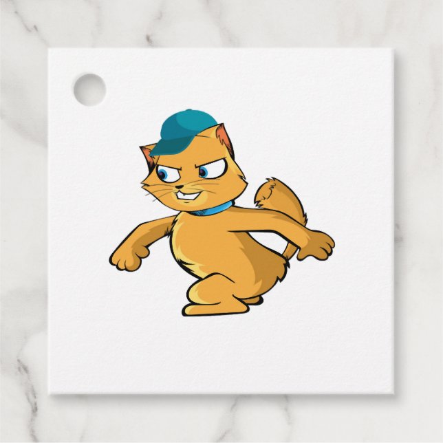 Grumpy Cat with Basecap Favour Tags (Front)