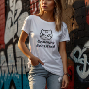 “Grumpy Certified” Funny Cat Meme Design Women"s T-Shirt