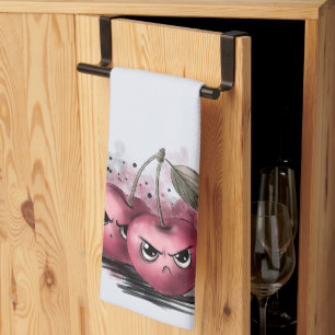 Grumpy Cherries Tea Towel