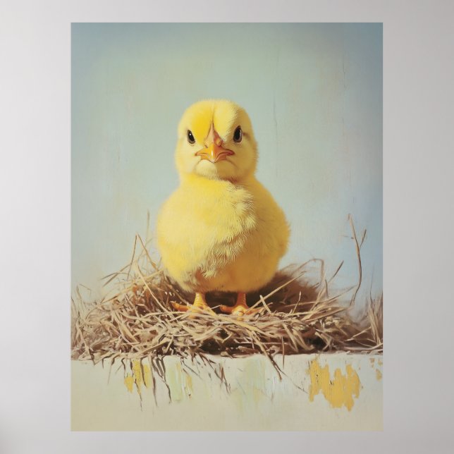 Grumpy Chick in Nest Poster (Front)