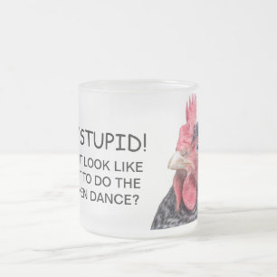 Grumpy Chicken Funny Frowning Hen Photo Frosted Glass Coffee Mug