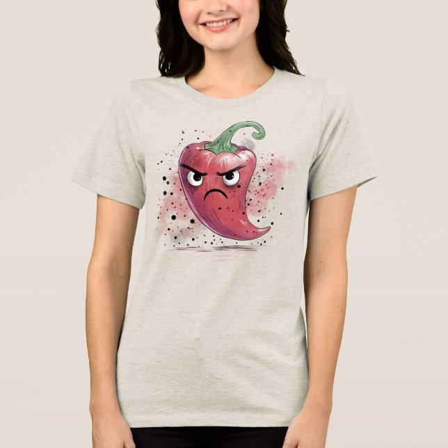 Grumpy Chilli Pepper Tri-Blend Shirt (Front)