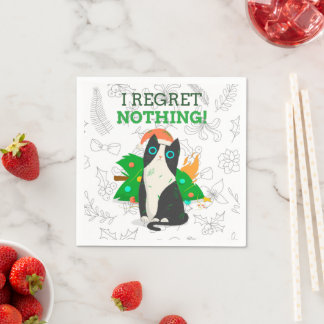 Grumpy Christmas Cat Napkin