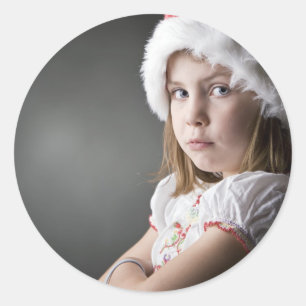grumpy christmas elf classic round sticker