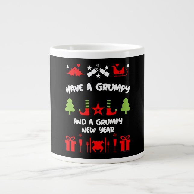 Grumpy Christmas      Large Coffee Mug (Front)