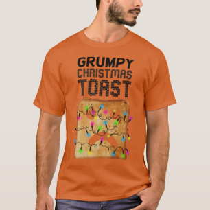 Grumpy Christmas Toast Bread Face Christmas Lights T-Shirt
