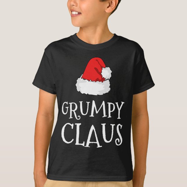 Grumpy Claus Christmas Hat Family Group Matching P T-Shirt (Front)