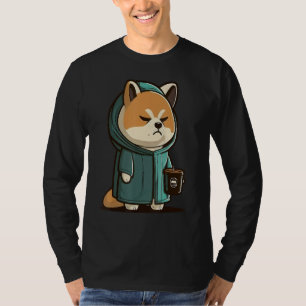Grumpy Coffee Dog on Coffee Akita Inu T-Shirt