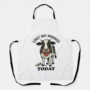 Grumpy Cow Valentine Moody Farm Humour Shirt Apron