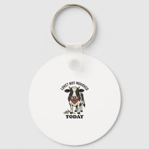 Grumpy Cow Valentine Moody Farm Humour Shirt Key Ring
