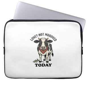 Grumpy Cow Valentine Moody Farm Humour Shirt Laptop Sleeve