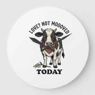 Grumpy Cow Valentine Moody Farm Humour Shirt Large Clock