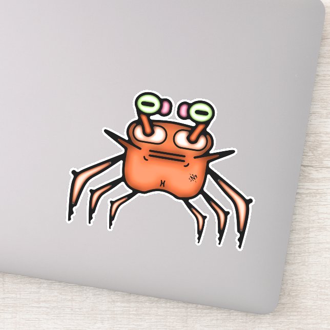 Grumpy Crab Funny Sticker (Detail)