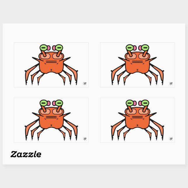Grumpy Crab Funny Sticker (Sheet)