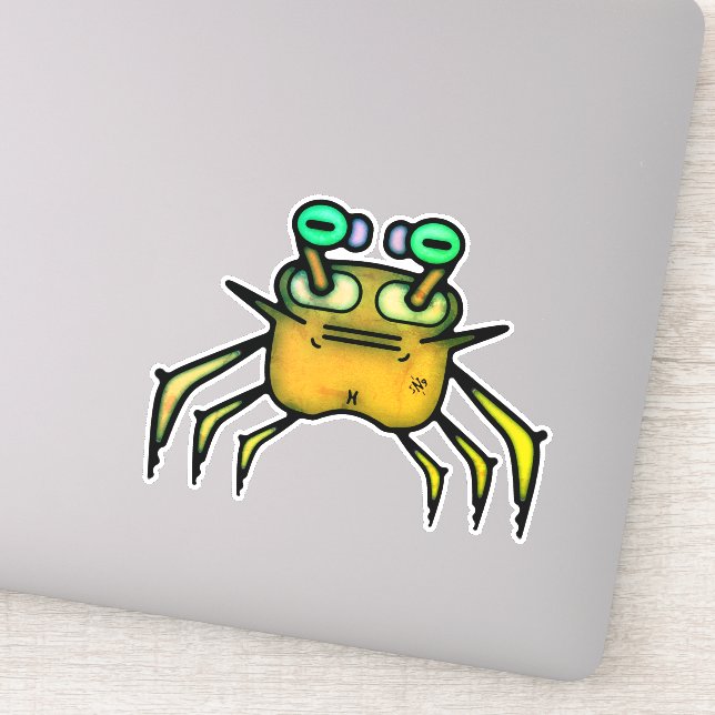 Grumpy Crab Funny Sticker (Detail)