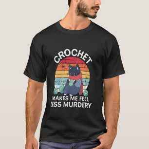 Grumpy Crochet Cat Funny Knitting Yarn Lovers Croc T-Shirt
