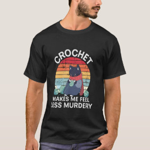 Grumpy Crochet Cat Funny Knitting Yarn Lovers Croc T-Shirt