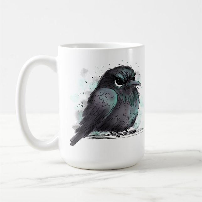Grumpy Crow Coffee Mug (Left)