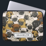 Grumpy Cute Pugs Bulldogs Personalised Laptop Sleeve<br><div class="desc">Super cute personalised gift with a pug dog crowd,  each is having an expression. These cute & funny little ones will make your day! Customise by adding your name to the label box.</div>