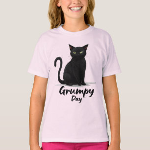 Grumpy Day with Black Cat T-Shirt