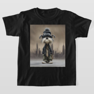 Grumpy Dog in Streetwear T-Shirt