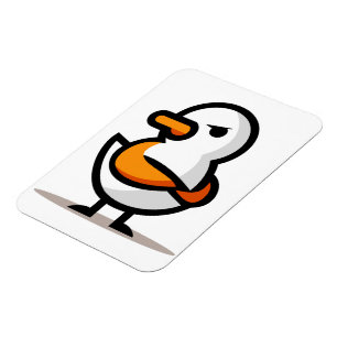 Grumpy Duck Minimalist Cartoon Mascot Magnet