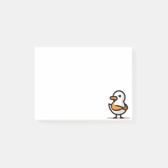  Grumpy Duck Minimalist Cartoon Mascot Post-it Notes (Front)