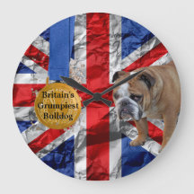 Grumpy English Bulldog Acrylic Wall Clock  