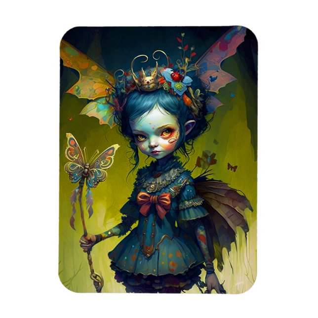 Grumpy Fairy Pixie Fantasy Art Magnet (Vertical)