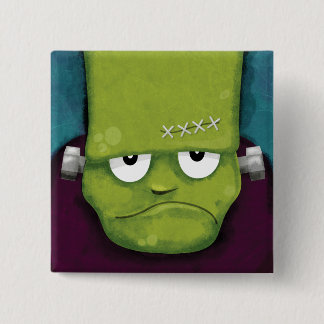 Grumpy Frankenstein | Halloween Novelty 15 Cm Square Badge