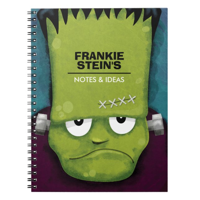 Grumpy Frankenstein's Monster Personalised Spiral Notebook (Front)