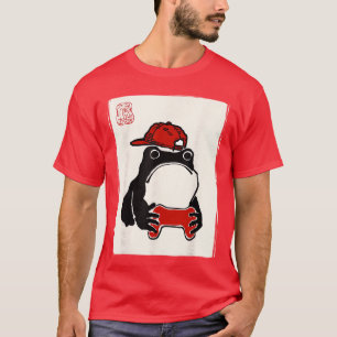 Grumpy Frog Gamer Bruh Ink Painting Japanese Funny T-Shirt