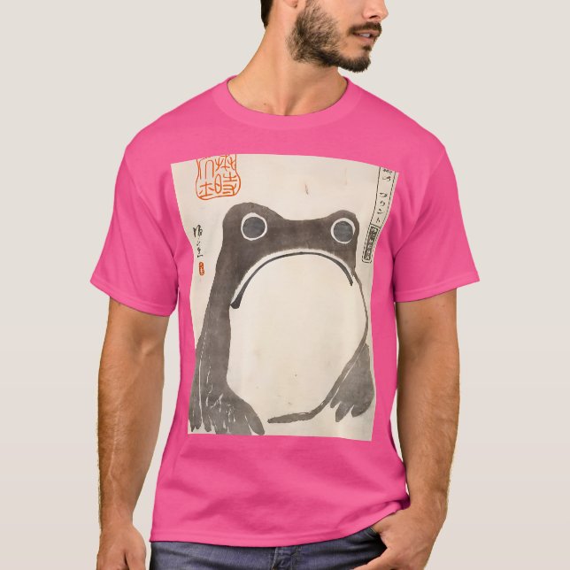 Grumpy Frog Japanese Art Print T-Shirt (Front)