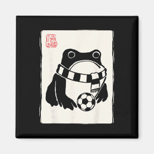 Grumpy Frog Soccer Player Men Women Kids Funny Soc Magnet