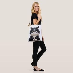 Grumpy funny cat tote bag