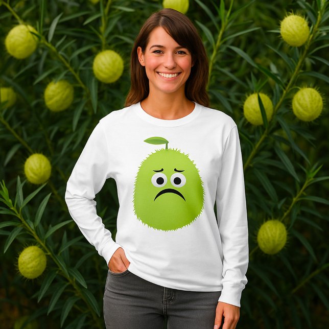 Grumpy Fuzzy Pear Face Funny Fruit Character T-Shirt (Creator Uploaded)