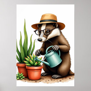 Grumpy Gardener Plant Parent Succulent Lover Art Poster