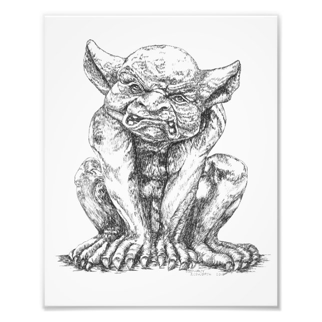 Grumpy Gargoyle Photo Print (Front)