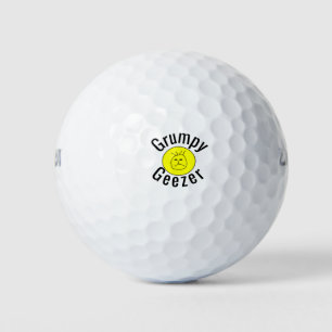 Grumpy Geezer Small curved text logo Golf Balls